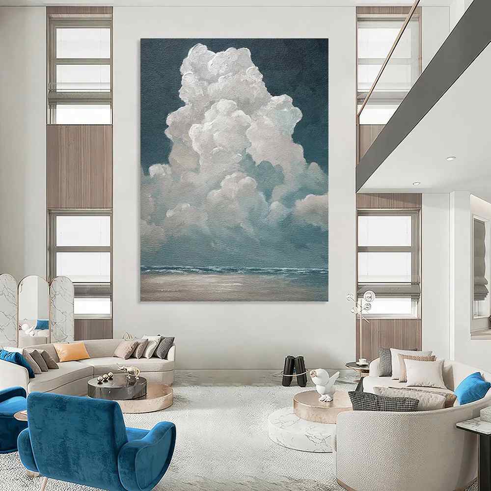 Sky Handmade Hand-painted Ocean Canvas Wall Art MEI1F